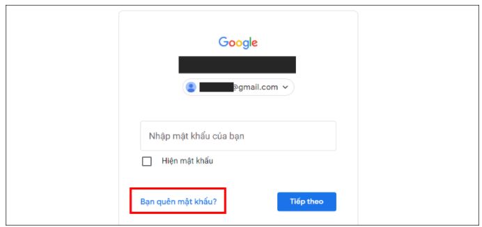 Lấy lại mật khẩu google đơn giản